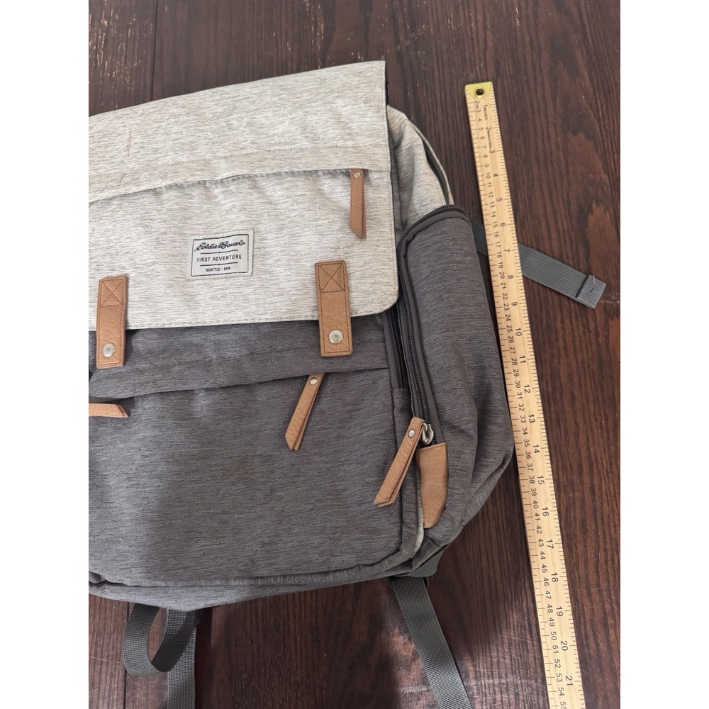 Eddie Bauer Cascade First Adventure Backpack Diaper Bag - Gray Preppy Neutral - Picture 3 of 11